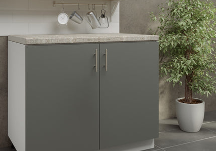 JD Greta Adjustable Legs Kitchen Sink Unit 1000mm  - Grey Matt with Worktop