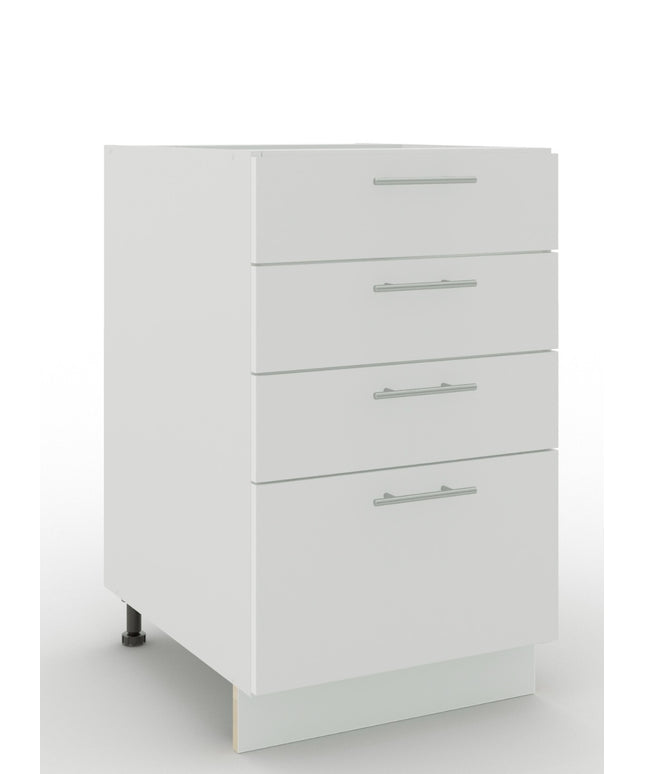 JD Greta Adjustable Legs Kitchen Drawer Unit 500mm - White Matt