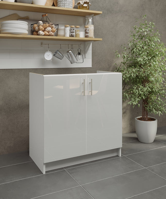 JD Greta NOT Adjustable Kitchen Sink Unit 800mm  - White Gloss