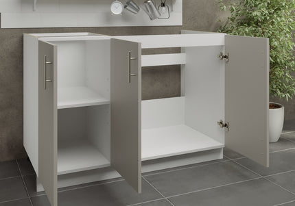 JD Greta Kitchen Adjustable 1200mm Sink Base Cabinet - Cashmere Matt
