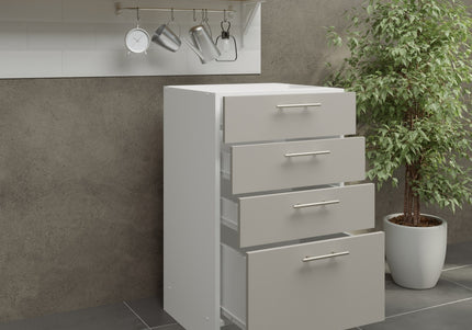 JD Greta Kitchen Fixed Height 500mm Base Drawer Cabinet - Cashmere Matt