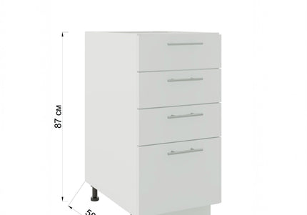 JD Greta Kitchen Adjustable 400mm Base Drawer Cabinet - Cashmere Matt