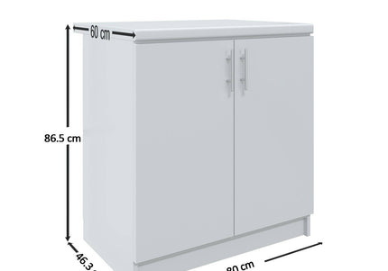JD Greta Kitchen Fixed Height 800mm Sink Cabinet - Navy Matt With Worktop