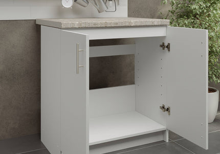 JD Greta Kitchen Sink Unit Fixed Height 800mm Cabinet – White Matt With Worktop