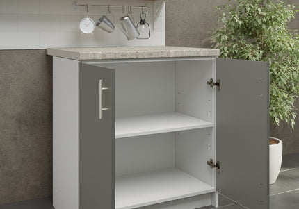 JD Greta NOT Adjustable Kitchen Base Unit 800mm - Grey Matt (With Worktop)