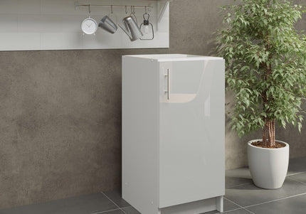 JD Greta NOT Adjustable Kitchen Base Unit 400mm - White Gloss