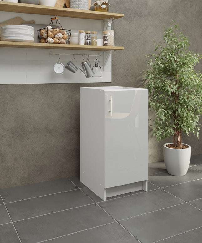 JD Greta NOT Adjustable Kitchen Base Unit 400mm - White Gloss