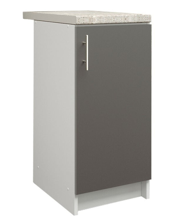 JD Greta NOT Adjustable Kitchen Base Unit 400mm - Dark Grey Matt (With Worktop)