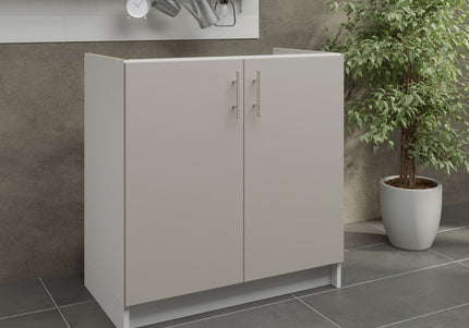 JD Greta Kitchen Fixed Height 800mm Sink Base Cabinet - Cashmere Matt