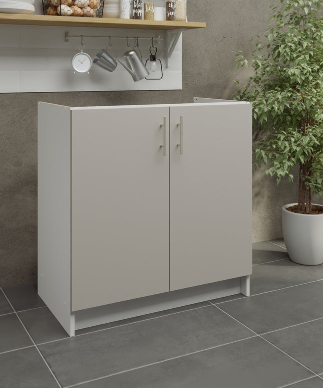 JD Greta Kitchen Fixed Height 800mm Sink Base Cabinet - Cashmere Matt