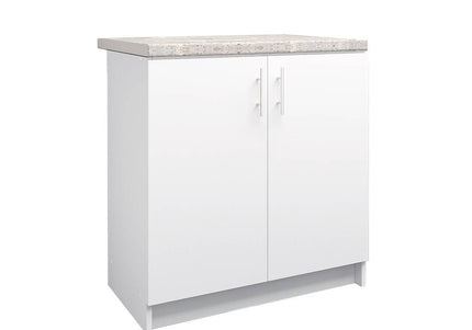 JD Greta Kitchen Sink Unit Fixed Height 800mm Cabinet – White Matt With Worktop