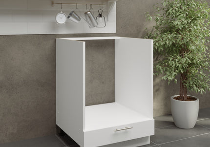 JD Greta Adjustable Legs Kitchen Oven Unit 600mm - White Matt