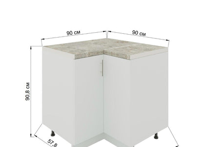 JD Greta Adjustable Legs Kitchen Corner Unit - Dark Grey Matt (With Worktop)