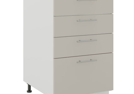 JD Greta Kitchen Adjustable 500mm Base Drawer Cabinet - Cashmere Matt