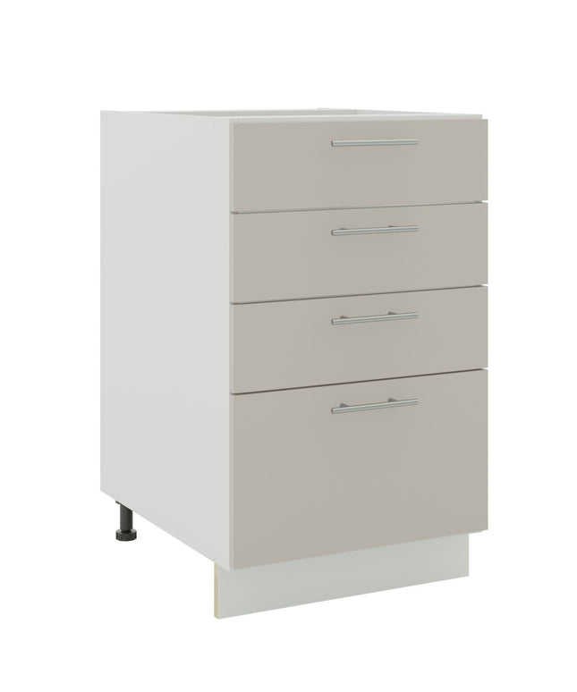 JD Greta Kitchen Adjustable 500mm Base Drawer Cabinet - Cashmere Matt
