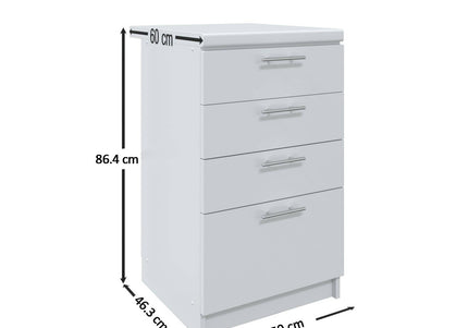 JD Greta Kitchen Fixed Height 500mm Drawer Cabinet - Navy Matt With Worktop