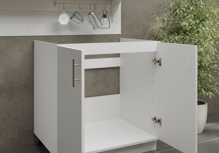 JD Greta Adjustable Legs Kitchen Sink Unit 800mm  - White Gloss