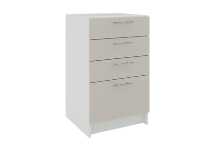 JD Greta Kitchen Fixed Height 500mm Base Drawer Cabinet - Cashmere Matt