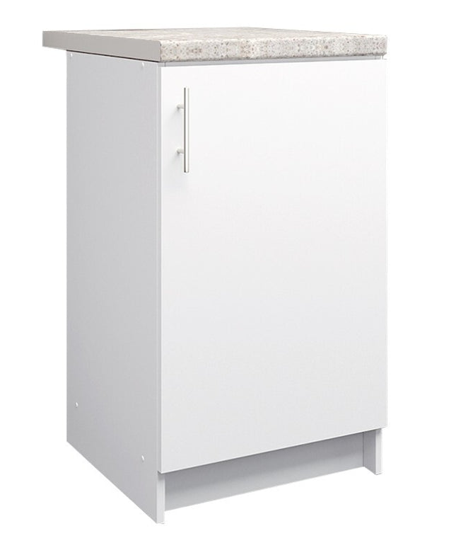 JD Greta NOT Adjustable Kitchen Base Unit 500mm - White Matt (With Worktop)