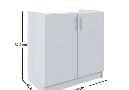 JD Greta Kitchen Fixed Height 800mm Sink Base Cabinet - Navy Matt