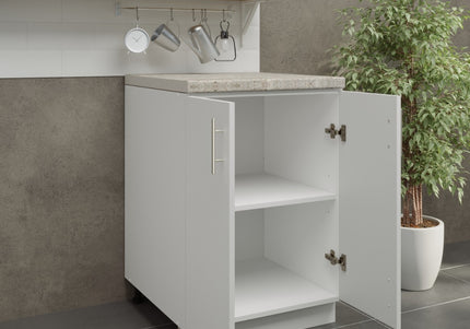 JD Greta Adjustable Kitchen Base Unit 600mm - White Matt (With Worktop)