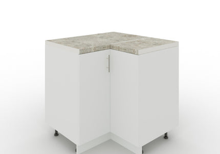 JD Greta Adjustable Legs Kitchen Corner Unit - White Matt (With Worktop)