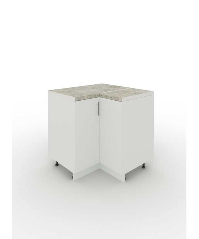 JD Greta Adjustable Legs Kitchen Corner Unit - White Matt (With Worktop)