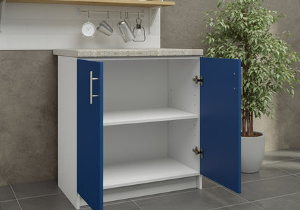 JD Greta Fixed Height Kitchen Base Unit 800mm - Navy Matt With Worktop
