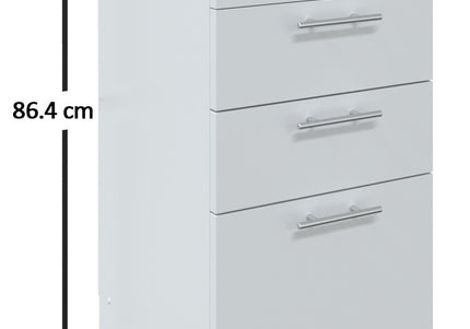 JD Greta Kitchen Base Drawer Unit 400mm Cabinet - White Matt (With Worktop)