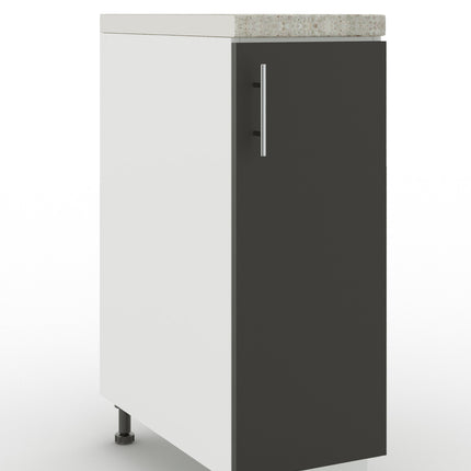 JD Greta Adjustable Kitchen Base Unit 300mm - Dark Grey Matt (With Worktop)