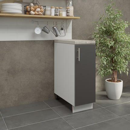 JD Greta Adjustable Kitchen Base Unit 300mm - Dark Grey Matt (With Worktop)