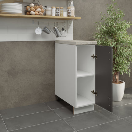 JD Greta Adjustable Kitchen Base Unit 300mm - Dark Grey Matt (With Worktop)
