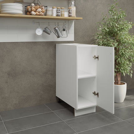 JD Greta Adjustable Legs Kitchen Base Unit 300mm - White Gloss