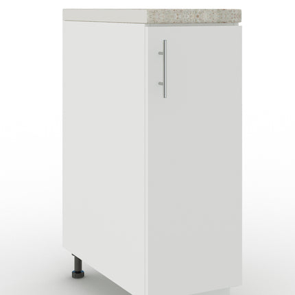 JD Greta Adjustable Kitchen Base Unit 300mm - White Matt (With Worktop)