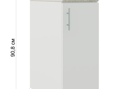 JD Greta Adjustable Kitchen Base Unit 300mm - White Gloss (With Worktop)