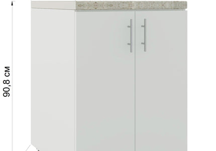 JD Greta Adjustable Kitchen Base Unit 600mm - Dark Grey Matt (With Worktop)