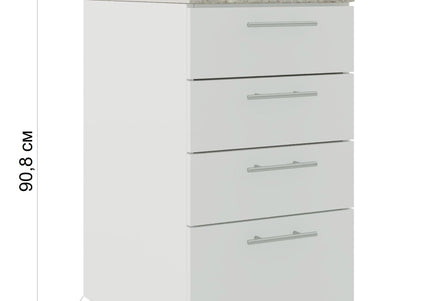 JD Greta Adjustable Legs Kitchen Drawer Unit 400mm - Dark Grey  (With Worktop)