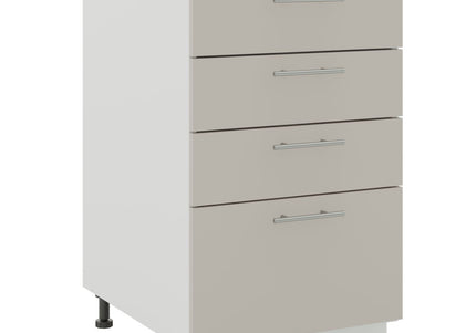 JD Greta Kitchen Adjustable 500mm Drawer Cabinet - Cashmere Matt with Worktop