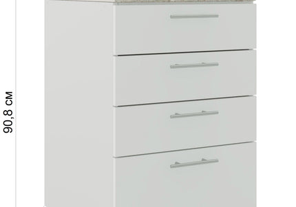 JD Greta Adjustable Legs Kitchen Drawer Unit 500mm - Dark Grey  (With Worktop)