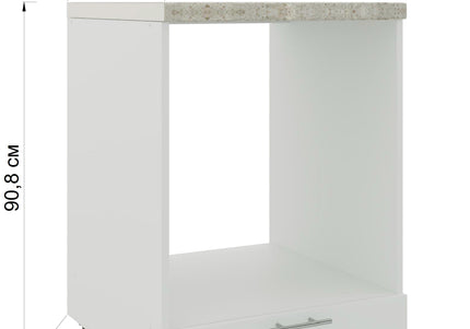 JD Greta Adjustable Legs Kitchen Oven Unit 600mm - White Matt (With Worktop)