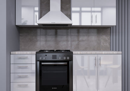 JD Greta Fixed Height 180cm 4 Piece Complete Kitchen - White Gloss With Worktops