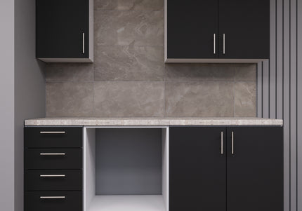 JD Greta Fixed Height 180cm 5 Piece Complete Kitchen - Dark Grey Matt With Worktops