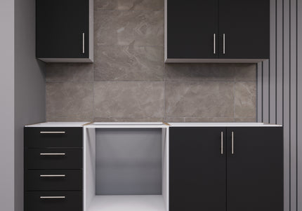 JD Greta Fixed Height 180cm 5 Piece Complete Kitchen - Dark Grey Matt