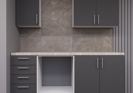JD Greta Fixed Height 180cm 5 Piece Complete Kitchen - Grey Matt With Worktops