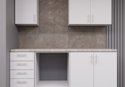 JD Greta Fixed Height 180cm 5 Piece Complete Kitchen - White Matt With Worktops
