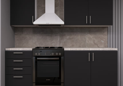 JD Greta Fixed Height 210cm 4 Piece Complete Kitchen - Dark Grey Matt With Worktops