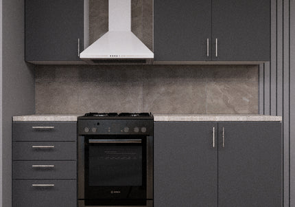 JD Greta Fixed Height 210cm 4 Piece Complete Kitchen - Grey Matt With Worktops
