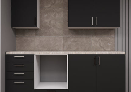 JD Greta Fixed Height 210cm 5 Piece Complete Kitchen - Dark Grey Matt With Worktops
