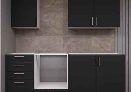 JD Greta Fixed Height 210cm 5 Piece Complete Kitchen - Dark Grey Matt