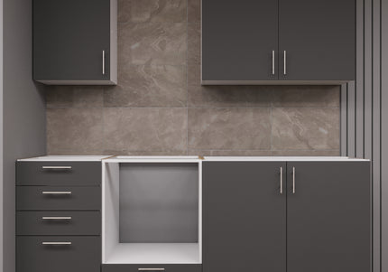 JD Greta Fixed Height 210cm 5 Piece Complete Kitchen - Grey Matt